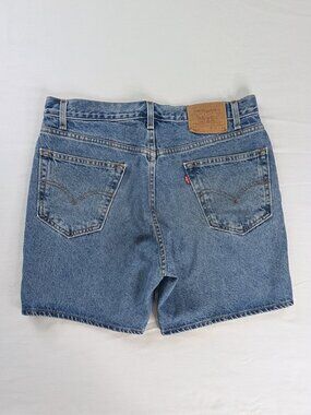 VTG Levi's 550 Rich Blue Wash Denim High Rise Shorts Jorts